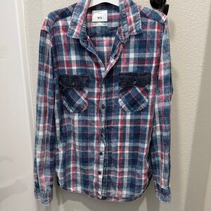 Original Denim 1975 Plaid Button-Up Shirt sz m